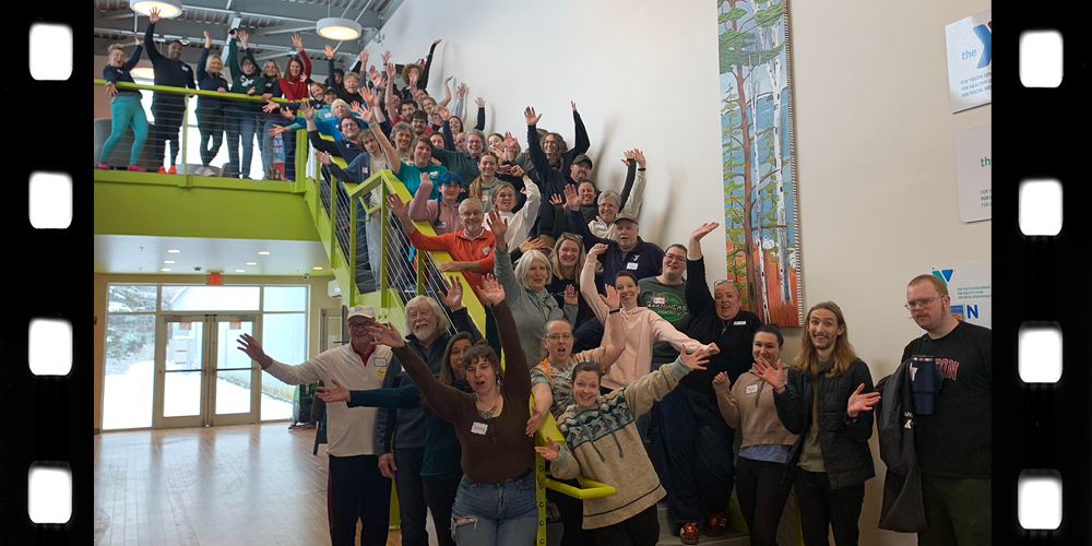 Abby Delena, CLC YMCA Community Navigator Manager, as she plays Red Ball and learns the fundamentals of tennis from John McFadden, CLC YMCA Tennis Pro and Lord of the Strings Coach