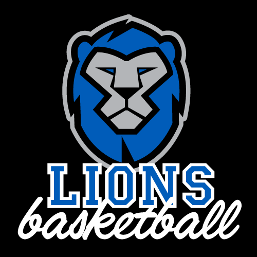 JCC Lions Basketball logo with a digital blue and grey lion.