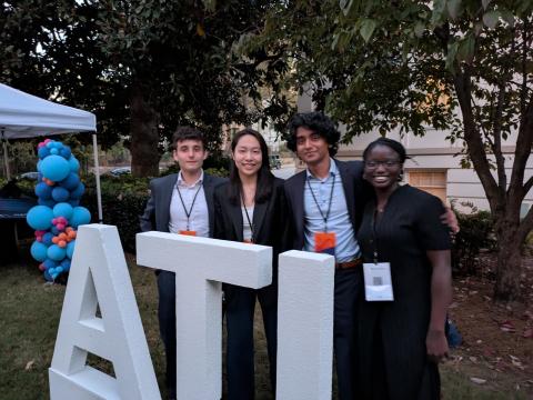 UGA students Arjun Sakthi, Matt Mocklin, and Hadiza Sarr (with Georgia Tech’s Aimee Zheng) 