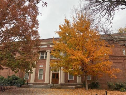 Peabody Hall with fall foliage