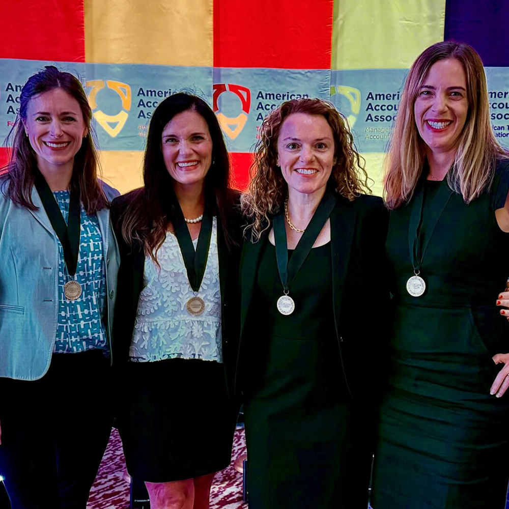 Christy Nielson, Tina Carpenter, Margaret Christ and Ashley Austin were presented the 2025 Wildman Medal for their accounting research with real-world impact by the American Accounting Association.