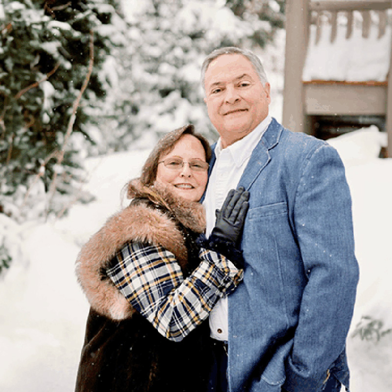 Debbie and David Rosenthal hug 