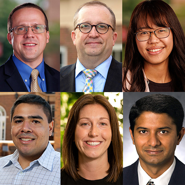 From top left headshots of James Conklin, David Eckles, Sze-Han (Joanna) Lin, Megan Skira, Julio Sevilla and Santhosh Ramlingegowda