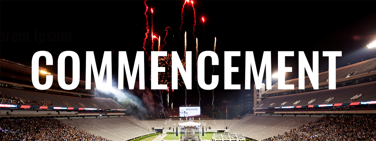 Image of fireworks at Sanford Stadium during Commencement ceremonies.