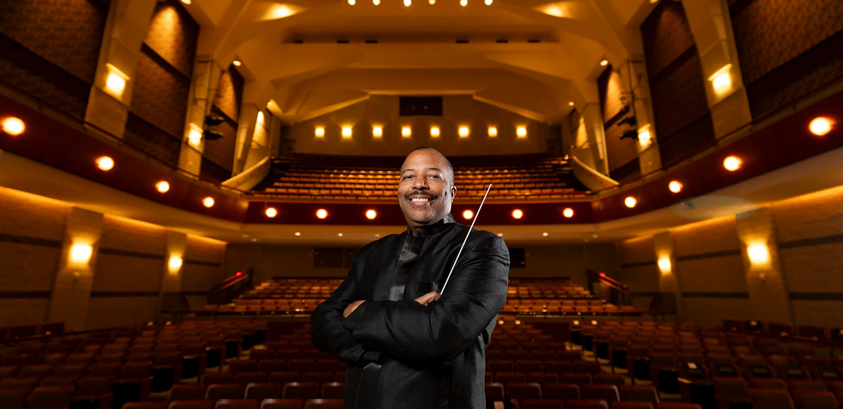UGA Director of Bands Nicholas Enrico Williams in the PAC (Andrew Davis Tucker/UGA)