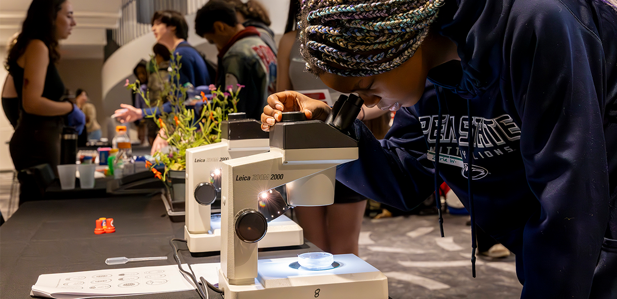 Ninth grade students from Clarke Central High School explore the Science Expo portion of an Experience UGA field trip at Memorial Hall. (Photo by Dorothy Kozlowski/UGA)