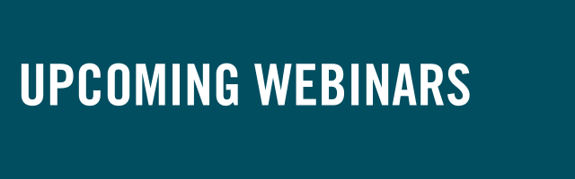 Upcoming Webinars