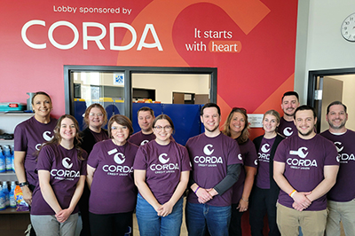 Corda Credit Union staff volunteering at the North Liberty Community Pantry