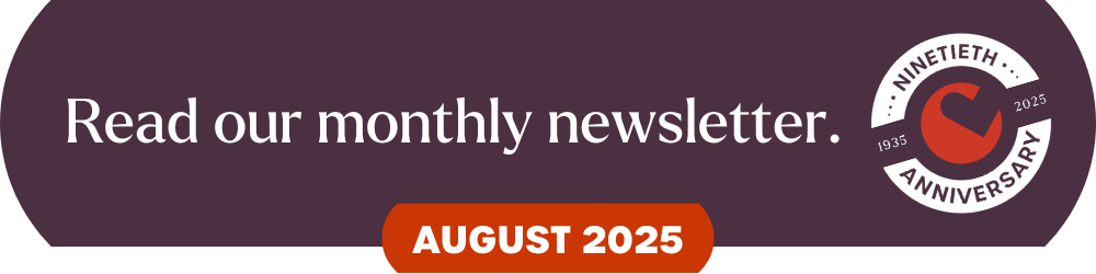 June 2025. Read our monthly newsletter. Corda 90th anniversary logo.