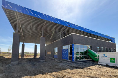 Exterior of North Liberty branch under construction