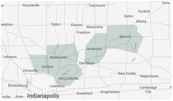 Mobile dog groomer Indiana service area map Mobile dog groomer Indiana service area map
