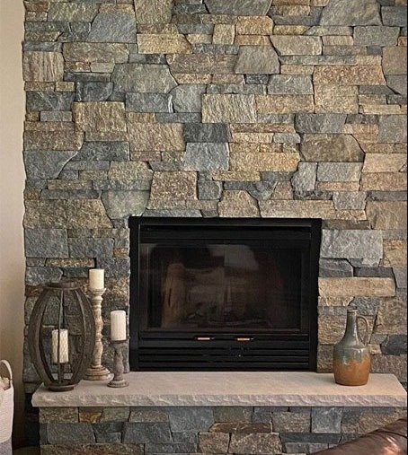 Professional stone veneer fireplace for Durham, CT