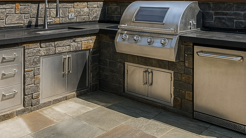 Custom outdoor kitchen design and installation in Houston, TX by Tile Zone — durable materials, stylish finishes, and expert craftsmanship for Texas outdoor living Custom outdoor kitchen design and installation in Houston, TX by Tile Zone — durable materials, stylish finishes, and expert craftsmanship for Texas outdoor living