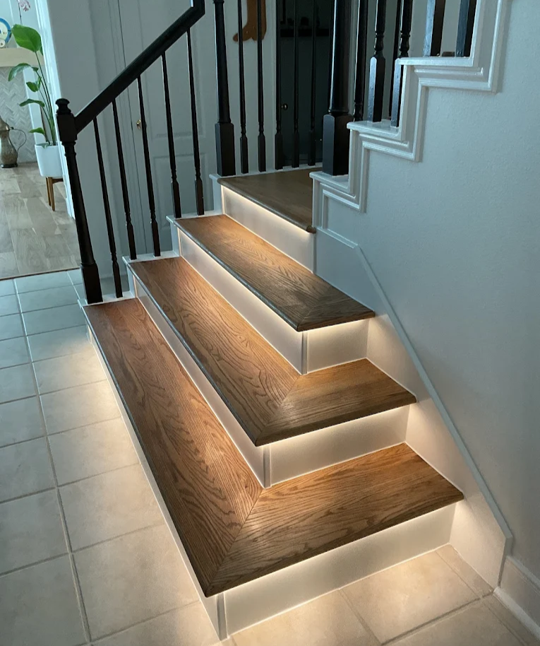 Whole-home remodeling project showcasing elegant staircase design in Houston