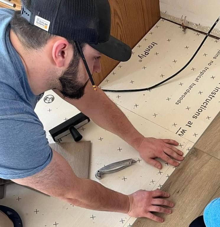 Professional flooring installation with expert craftsmanship and attention to detail