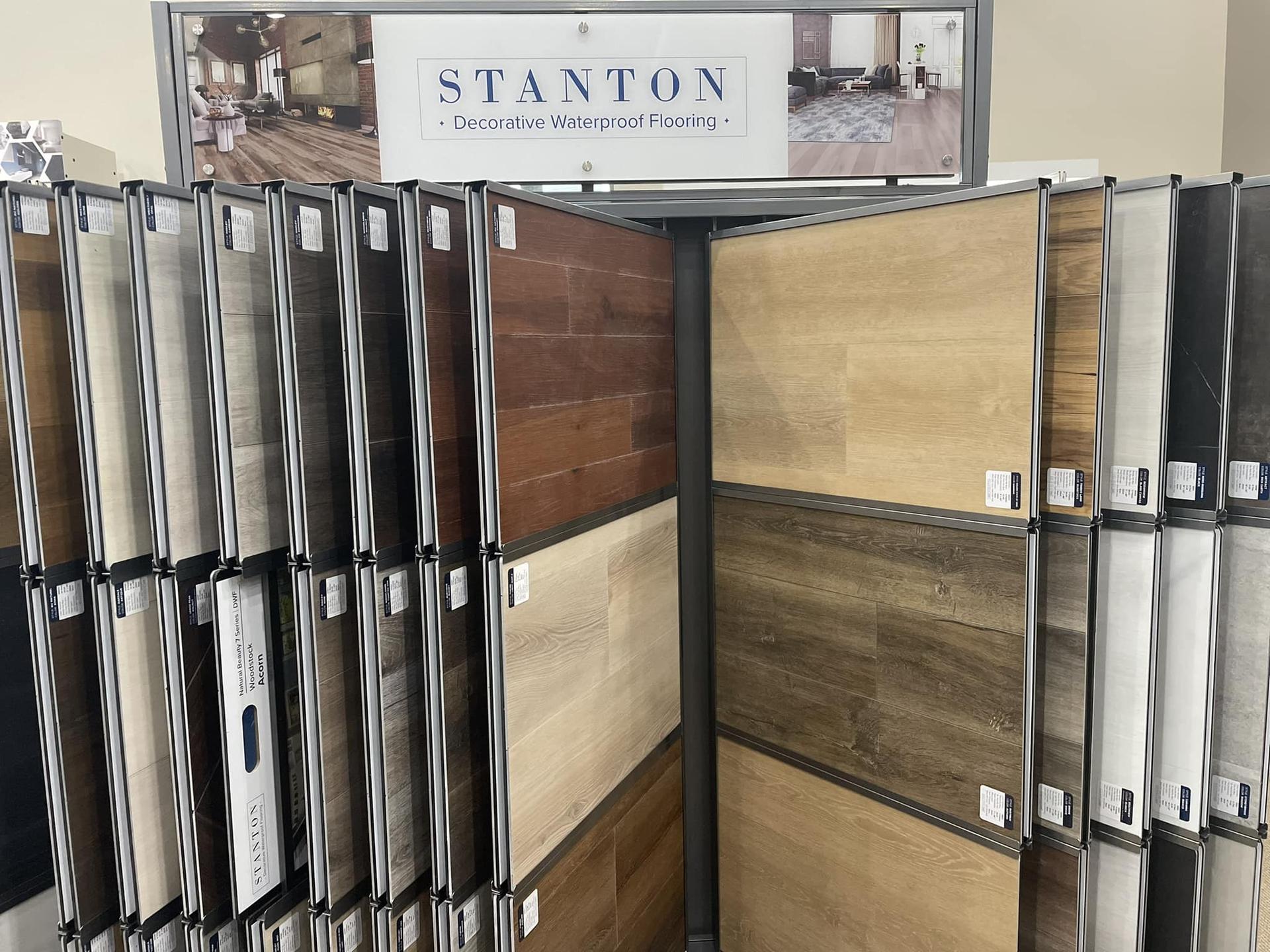 Luxury vinyl flooring options on display at Mid-Michigan Floor Coverings showroom Luxury vinyl flooring options on display at Mid-Michigan Floor Coverings showroom