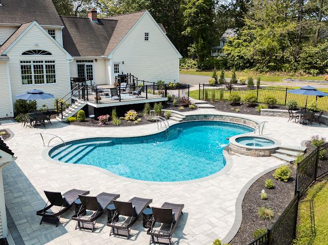Custom inground pool design and construction by Poolscape Pools & Spas, creating luxury backyard pools for Connecticut homes