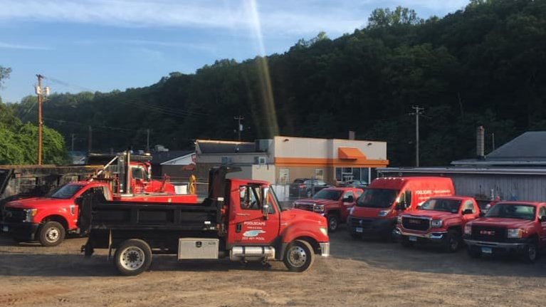 Local pool service and repair fleet at Poolscape Pools & Spas in Northbranford, CT