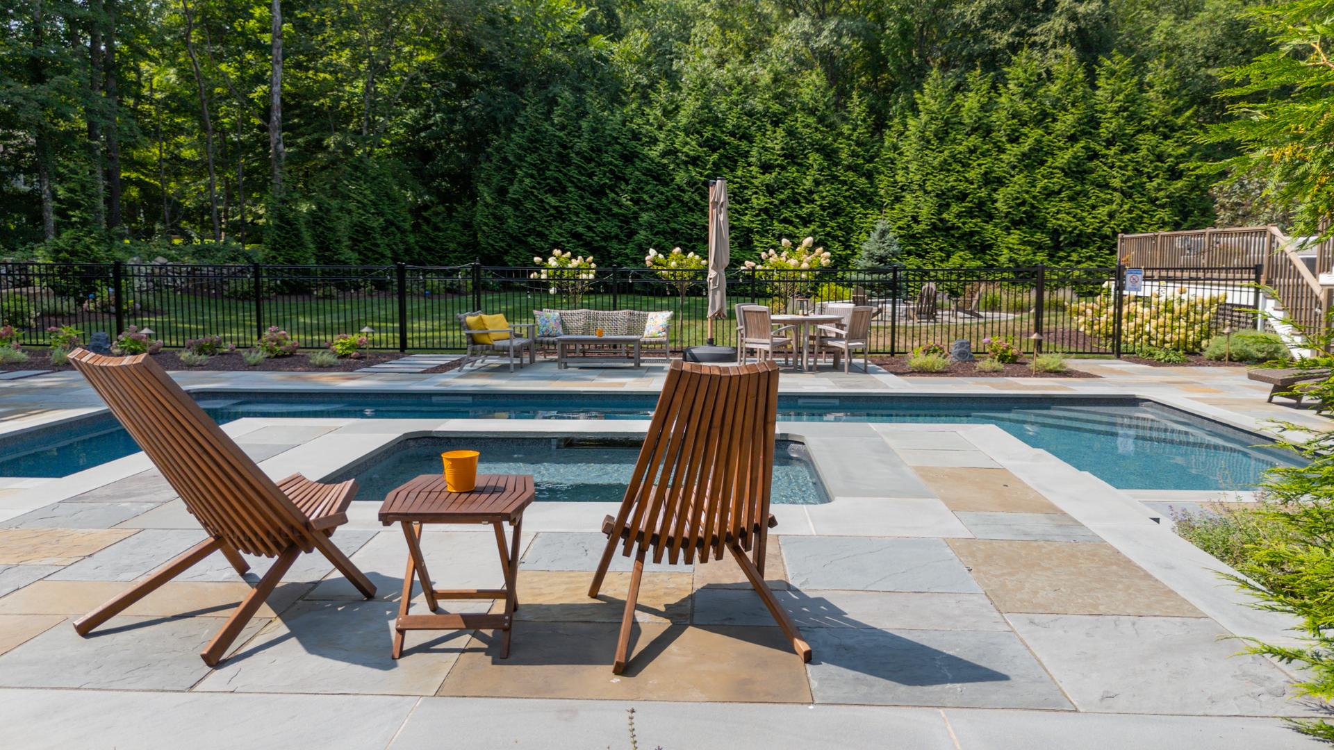 Professionally built custom pool showcasing Poolscape craftsmanship in Madison, CT