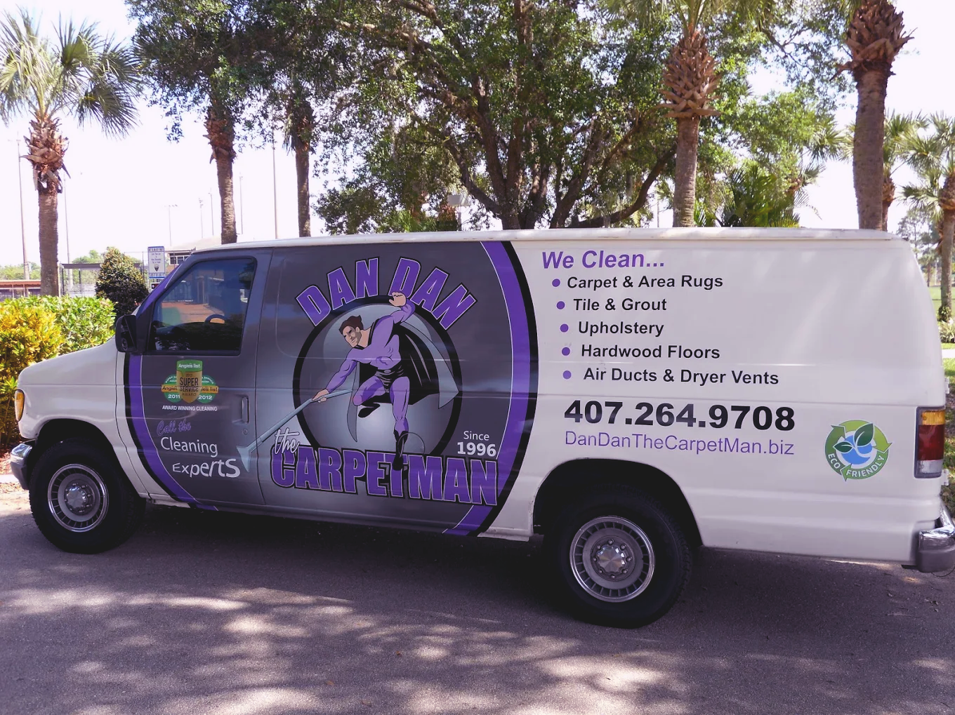 Dan Dan the Carpet Man service van providing carpet and floor cleaning in Lake Mary, FL