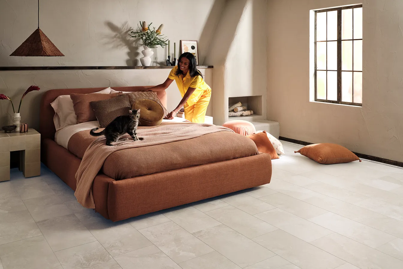 Luxury Vinyl tile flooring Installation in Carmel, IN