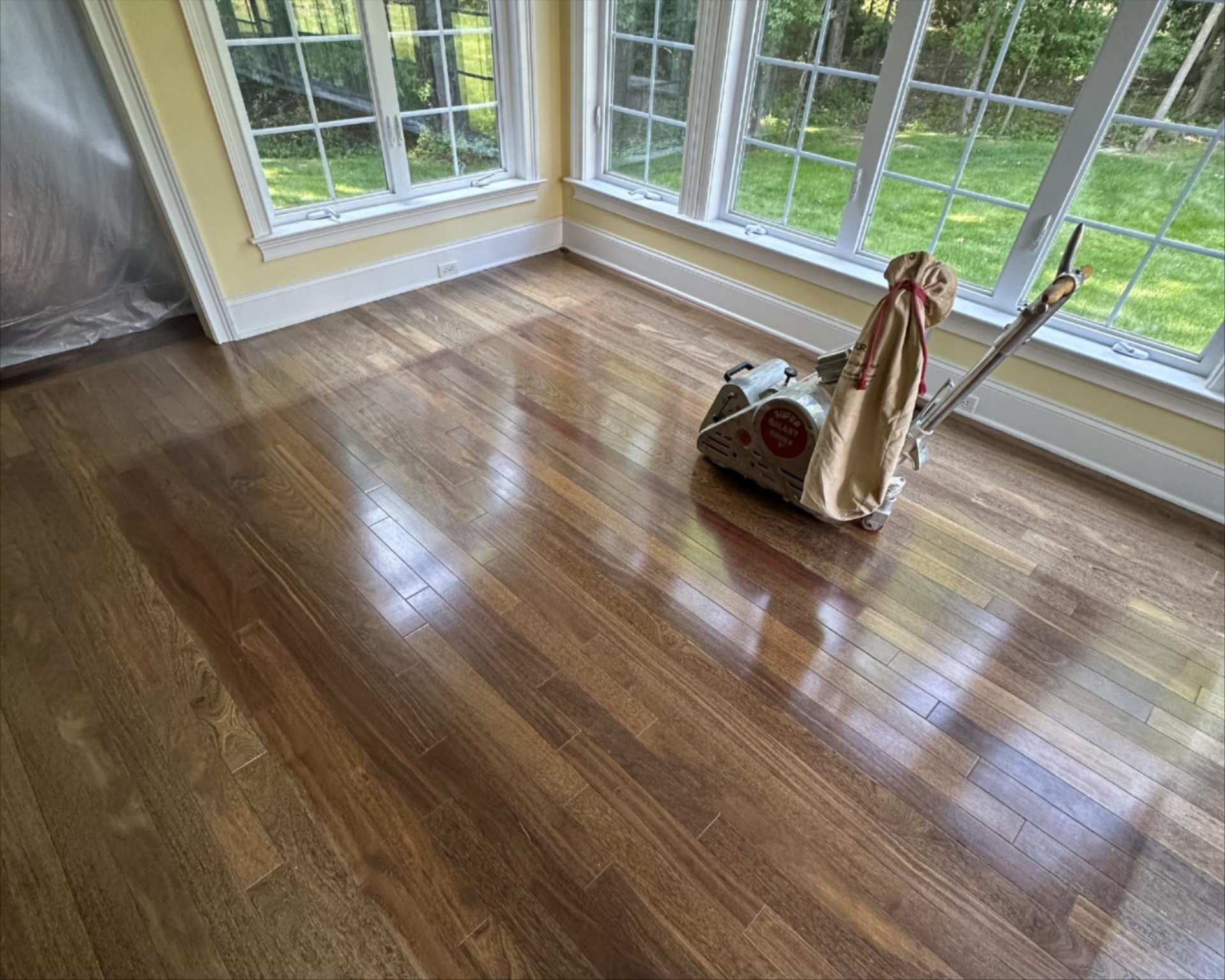 Before floor sanding and refinishing in Garnet Valley, PA