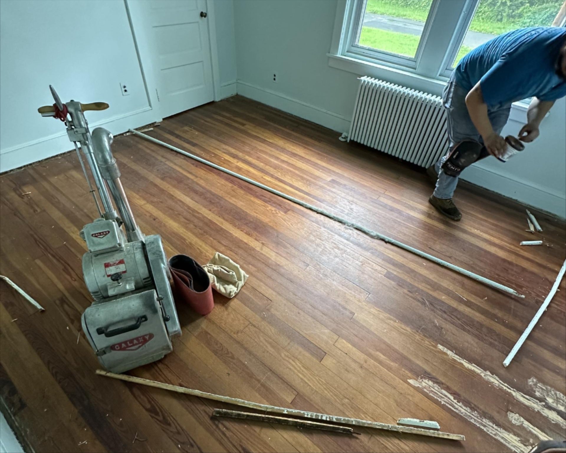 Before floor sanding and refinishing in Edgemoor, DE