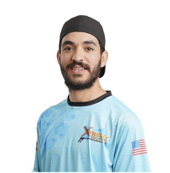 Portrait of team in Xtreme Services company uniform