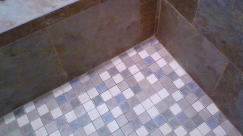 Bathroom floor tile installation by Quality Floors