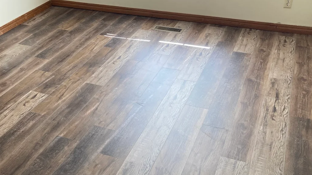 Completed kitchen flooring project by Quality Floors in Cookson, OK