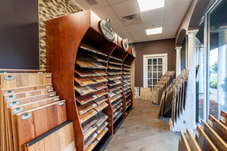 Superior hardwood flooring samples in the FloorMe! Showroom in Nashua, NH