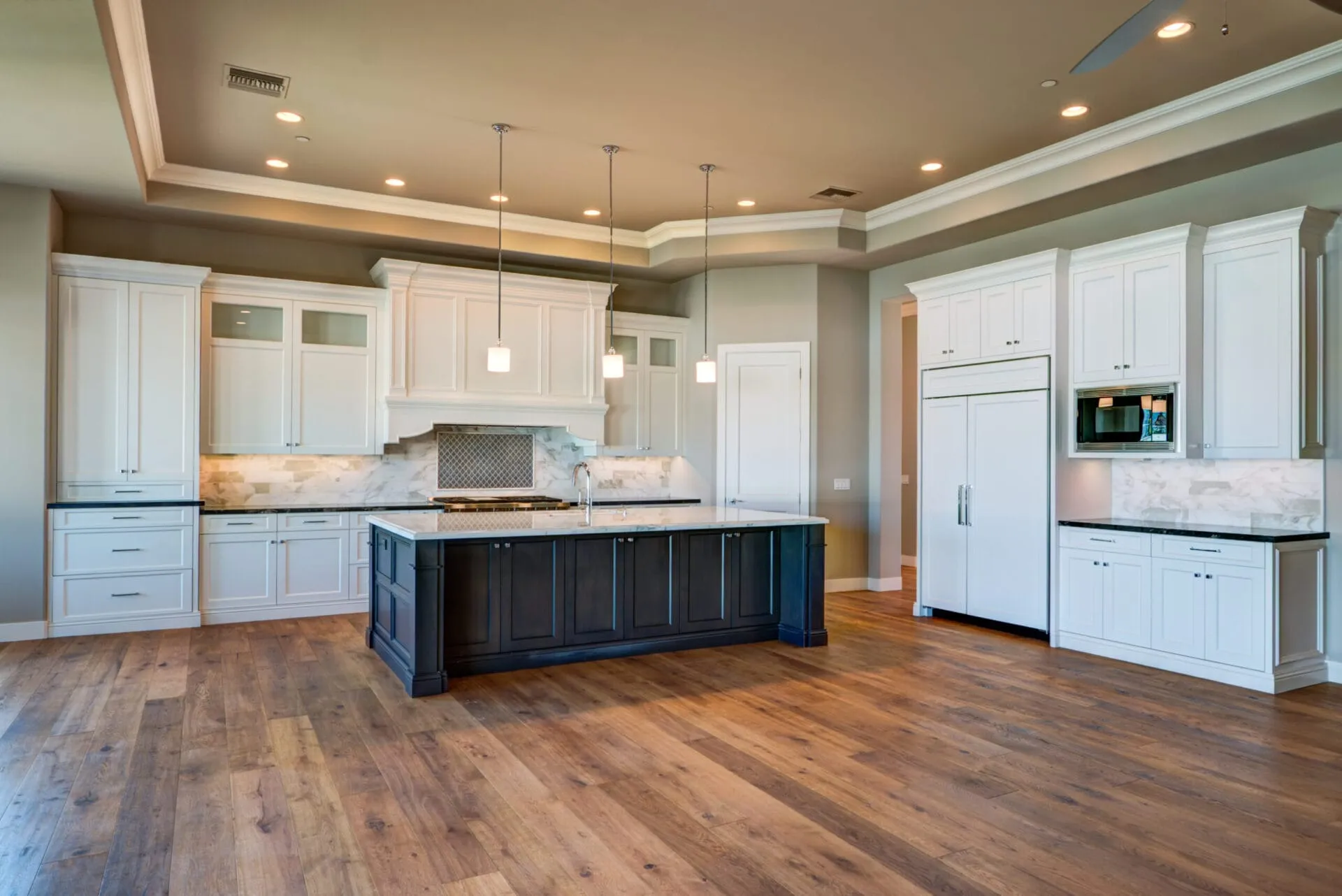 Kitchen with hardwood flooring