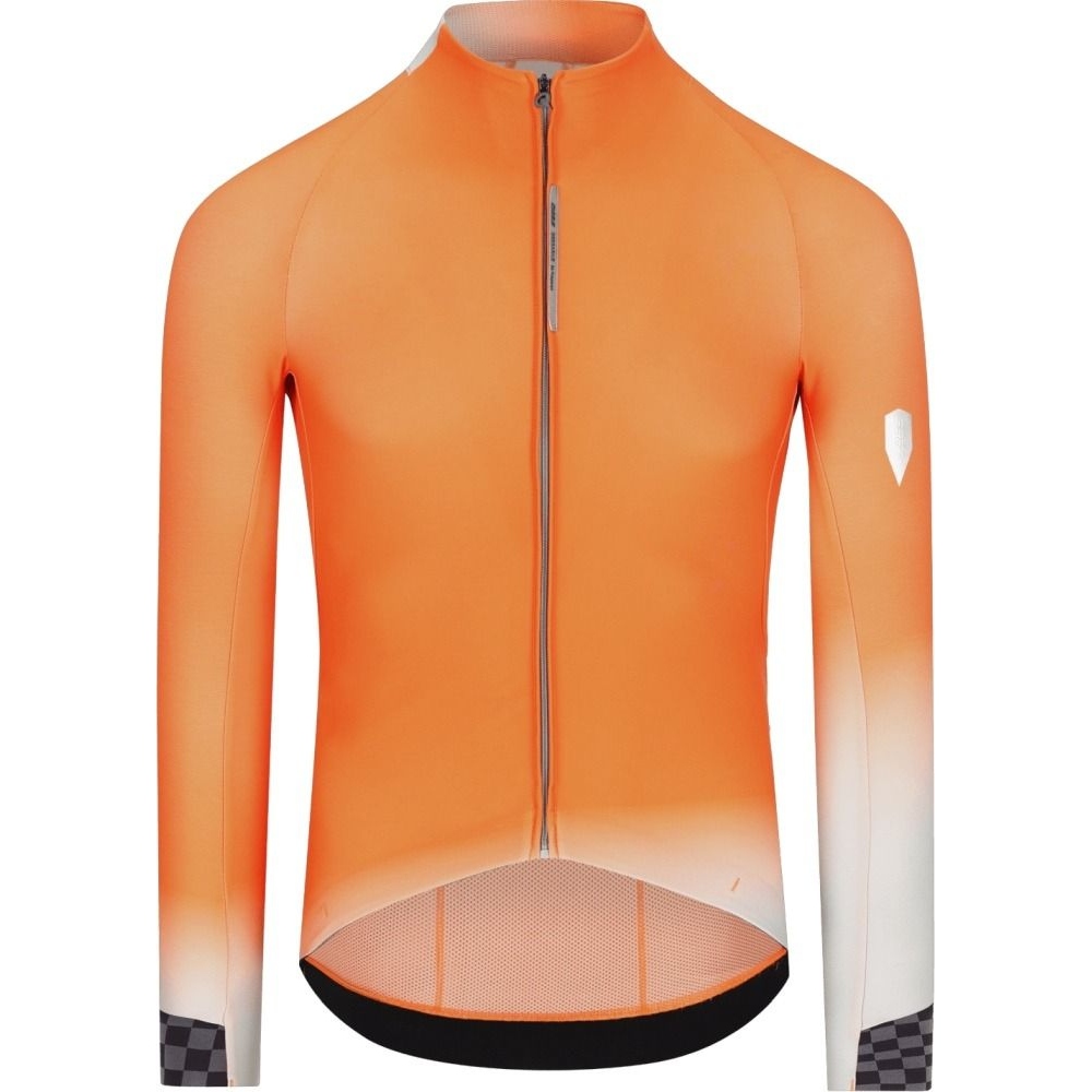 Q36.5 Gregarius Hybrid Collar Fade LS Jersey, Poppy Orange