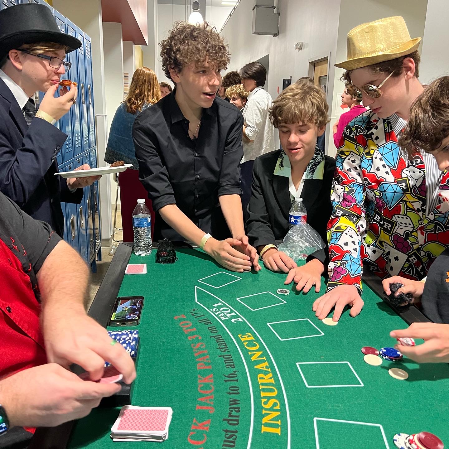 Students enjoy games at the homecoming dance