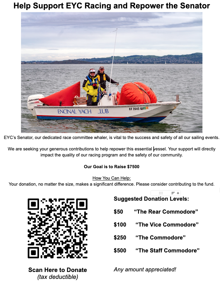 Support EYC Racing & Help Repower the Senator - Encinal Yacht Club