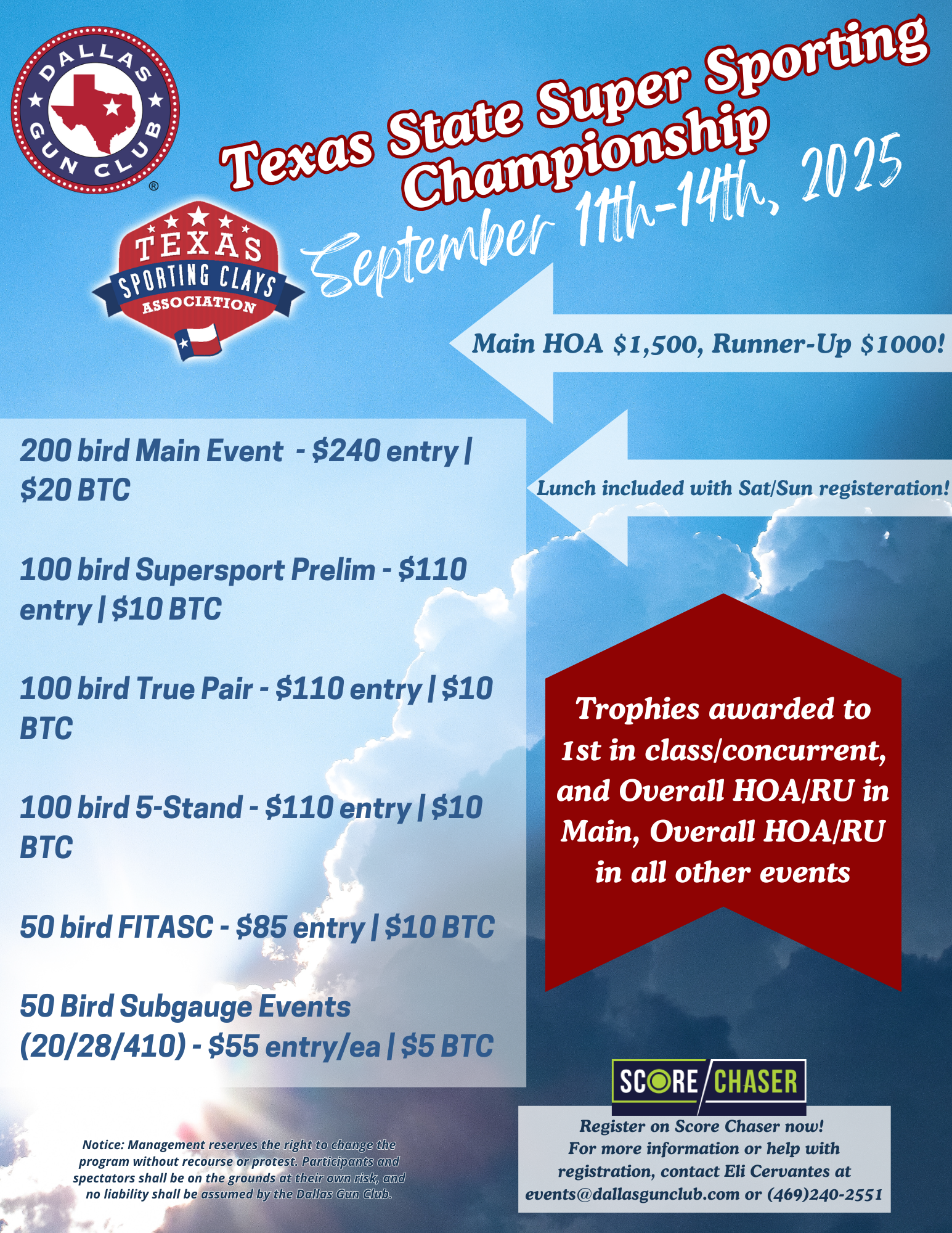 2025 TX State Super Sporting Championship - 9/11/2025 - Dallas Gun Club