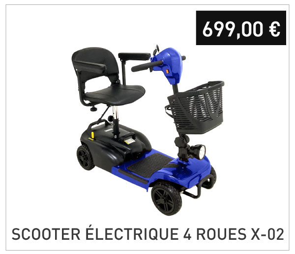 Scooter électrique 4 roues X-02 Bleu