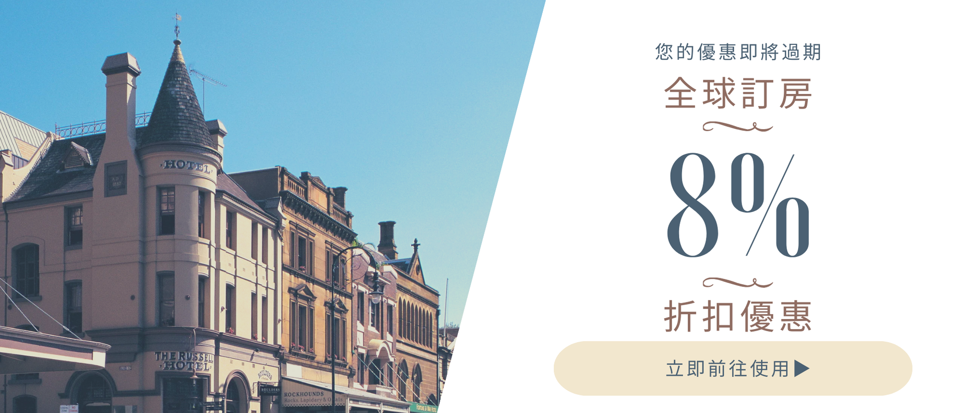 全球訂房8%優惠
