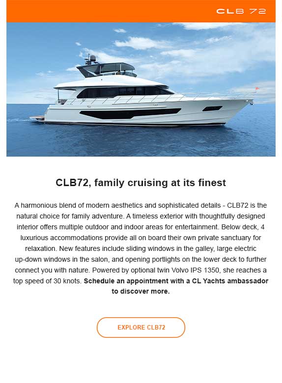 CLB72, family cruising at its finest