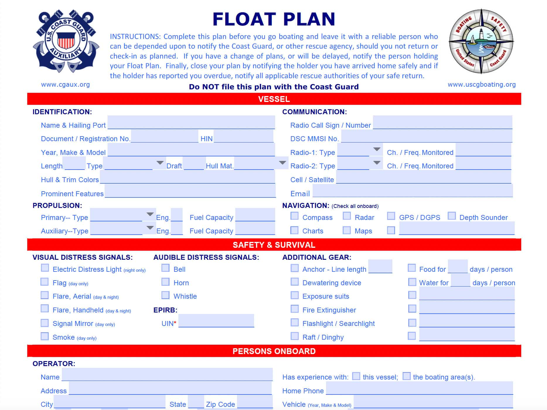 Float Plan