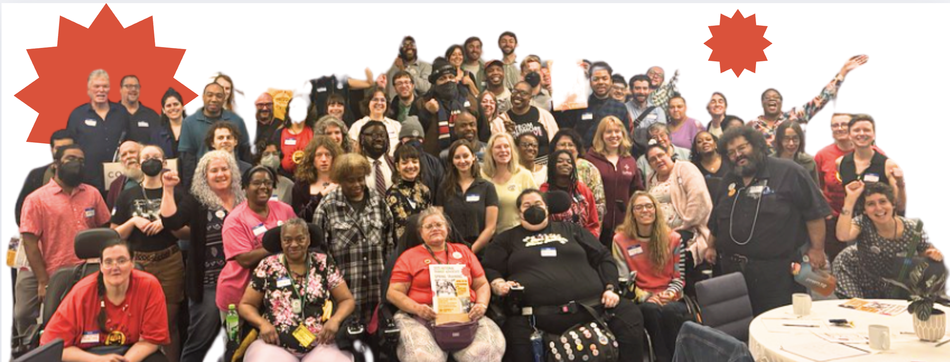collage of transit riders and transit workers holding signs that say ''I'm a worker. Transit Moves Me!''. Text in the middle of the photo says ''Transit service is threatened across PA - let's build a plan to win! Transit Moves  Us Tues March 18 5:30-7pm''