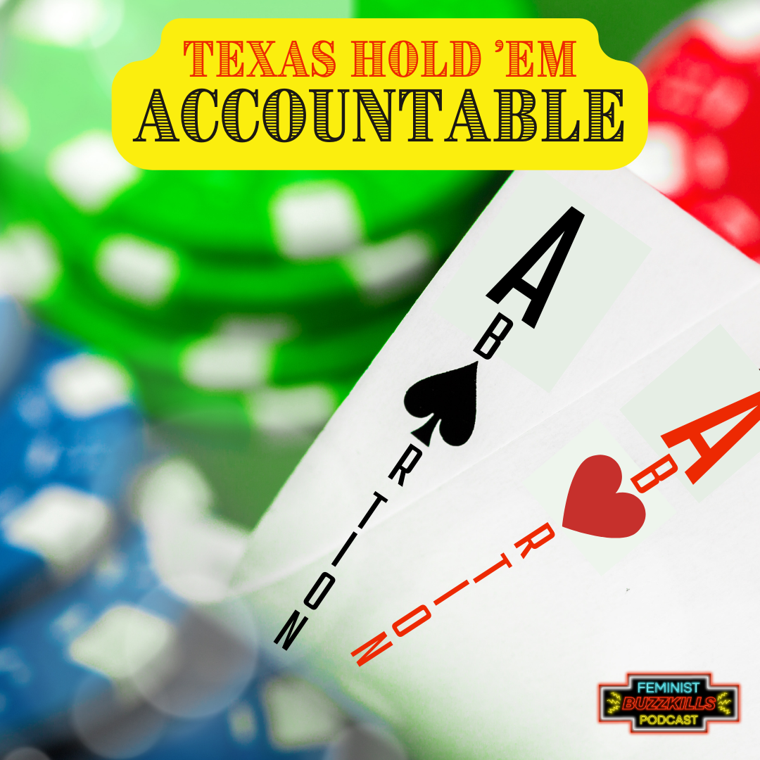 Image of two ace cards and the words Texas Hold'em Accountable