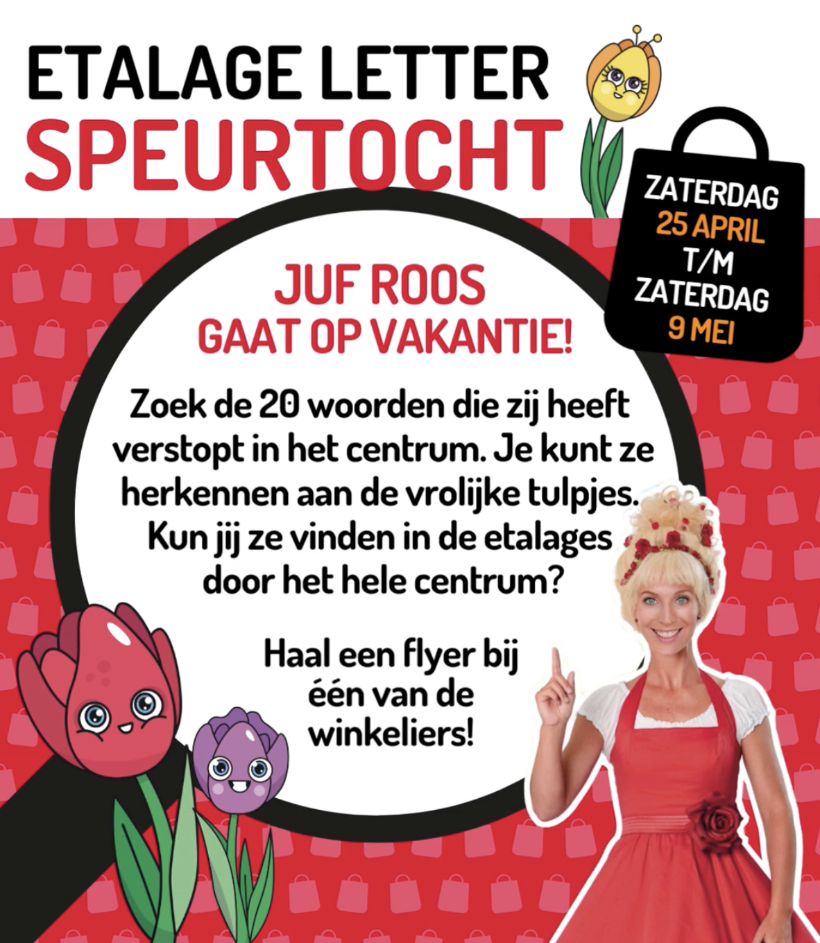 Poster met uileg over de etalage-speurtocht