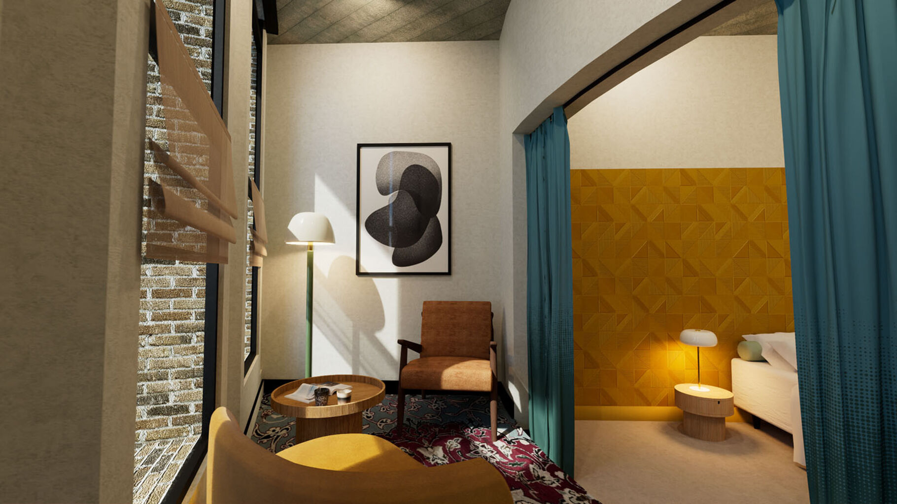 Voorbeeld van een hotelkamer in de Poldertoren