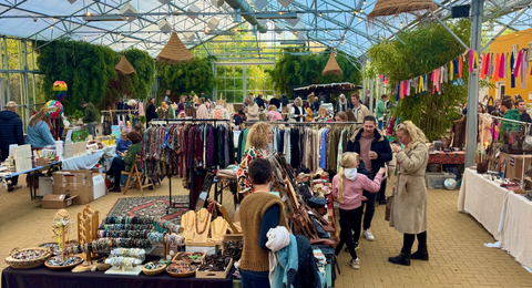 Een maquette van enkele woonhuizen in Nagele, te zien in Museum Nagele