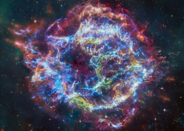Supernova met groen monster