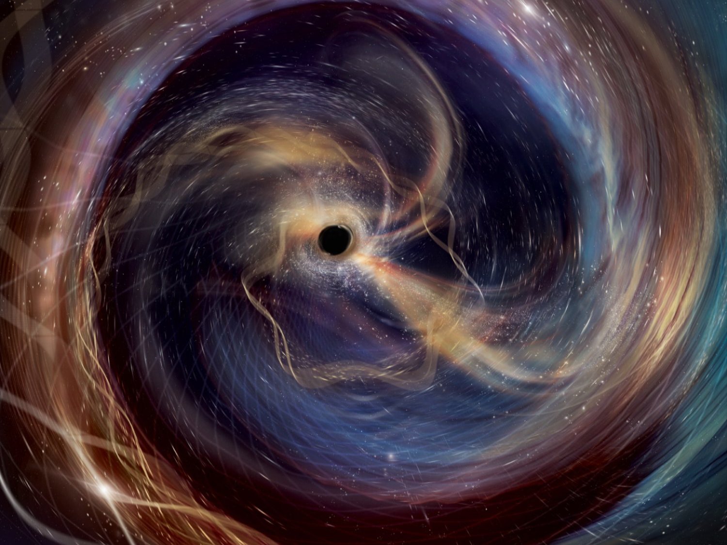 Botsende gaten met zwaartekrachtsgolven