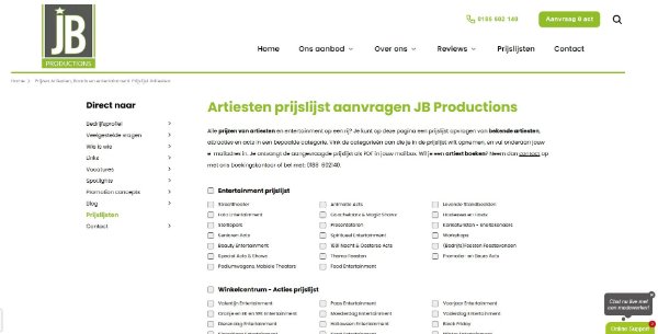 Prijslijst