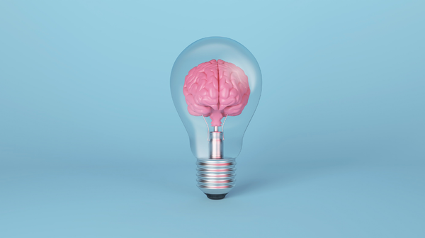 Hersenen in een opgelichte lichtbal