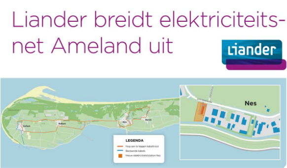 Afbeelding van elektriciteitsnet Ameland